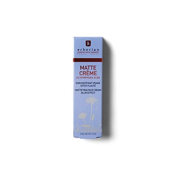 Erborian - Matte Crème - Base de Teint Matifiante 5-en-1 - Soin Matifiant Visage, Effet Flouté - Soin du Visage Coréen - 15ml