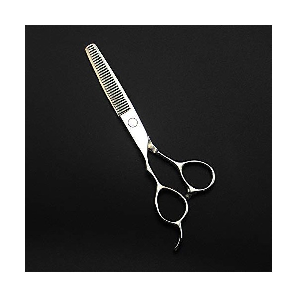 Ciseaux de coupe de cheveux, 5,5/6 pouces professionnels 440c argent gaucher coupe ciseaux de cheveux coupe barbier coupe de 