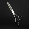 Ciseaux de coupe de cheveux, 5,5/6 pouces professionnels 440c argent gaucher coupe ciseaux de cheveux coupe barbier coupe de 