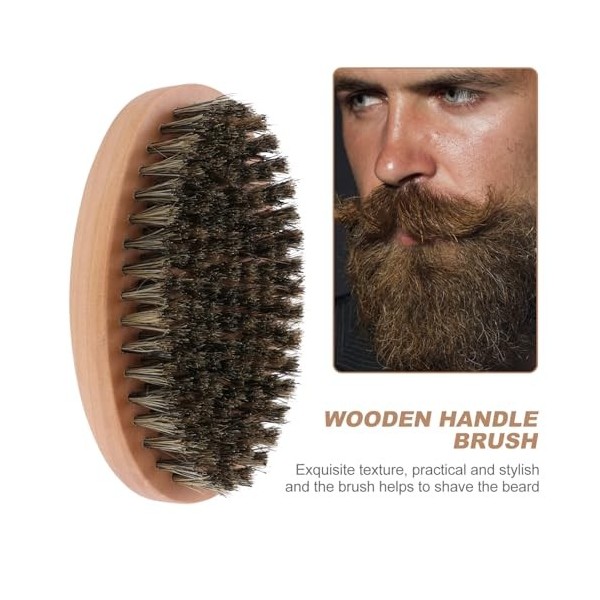 FOMIYES 12 Pièces Brosse À Barbe Manche En Bois Brosse En Poils De Sanglier Véritables Outils Pour La Maison Accessoires De V