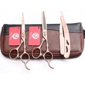 Kits de ciseaux de coupe de cheveux professionnels, ciseaux de coupe de cheveux, ciseaux amincissants, ensemble en acier inox