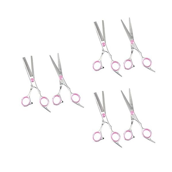 minkissy 6 Pièces Coupeur De Salon De Coiffure Ciseaux Cisaillement Amincissant Ciseaux De Coupe De Cheveux De Coiffeur Rasoi