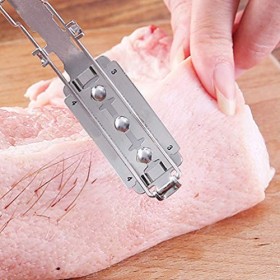 Grattoir à Poils de Cochon en Acier Inoxydable Outil de Rasage de Poils danimaux Pince à épiler Outil de Gadget de Cuisine A