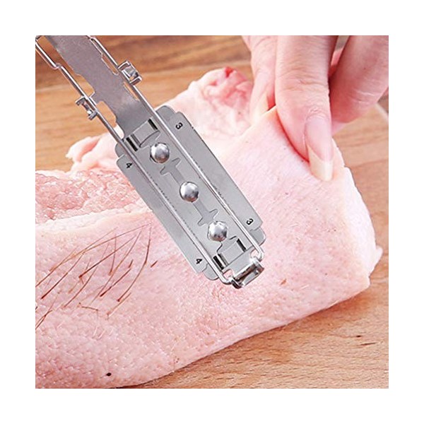 Grattoir à Poils de Cochon en Acier Inoxydable Outil de Rasage de Poils danimaux Pince à épiler Outil de Gadget de Cuisine A