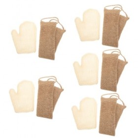 FOMIYES 5 Ensembles Ensemble De Bain En Sisal Gant Exfoliant Gommage De Bain Mitaine Serviette De Corps Gants De Bain Épurate