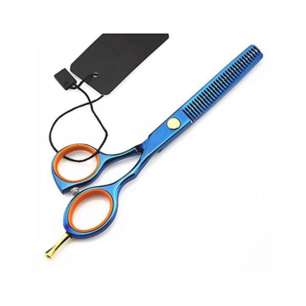 OUYOXI 5.5 pouces Blue Hair Cutting Cises, Sceaux d’amincissement des cheveux, Ciseaux de barbier, Ciseaux de coiffeur Coule