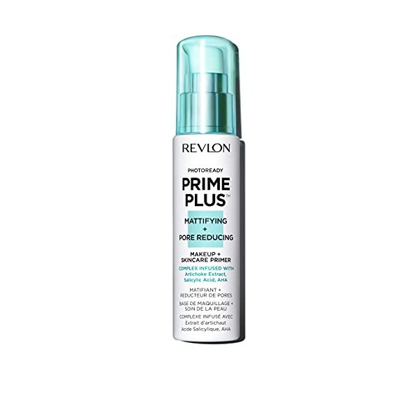 Revlon Photoready Prime Plus, Base de teint Matifiante & Hydratante, Peaux Mixtes et Grasses, Matifiant & Réducteur de pores 