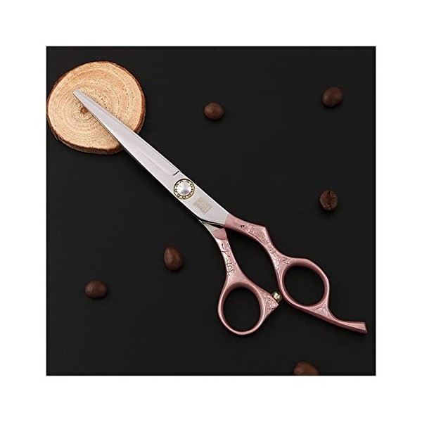 Ciseaux de coupe de cheveux manche en or rose, spécial pour salon de coiffure, ciseaux de coiffure en argent, ciseaux à dents