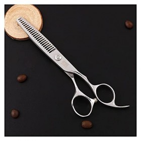 Ciseaux de coupe de cheveux Salon de coiffure Ciseaux de barbier argentés, Cheveux professionnels à bord de rasoir, Ciseaux p