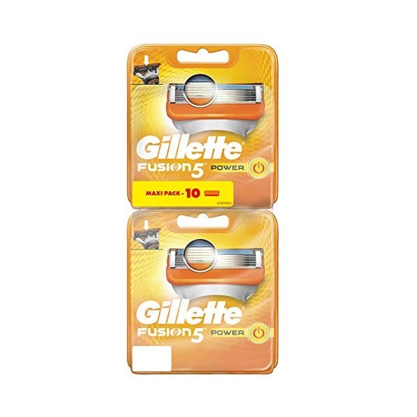 Gillette Fusion 5 Power Lames de Rasoir Homme, Pack de 10 Lames de Recharges, Ancienne Version