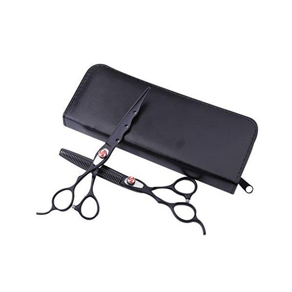 Chaomeiart Main Gauche 7.0 Pouces Coiffure Ciseaux De Coiffure Set Noir Silence Anti-Usure des Dents De Coupe Plat Dilution C