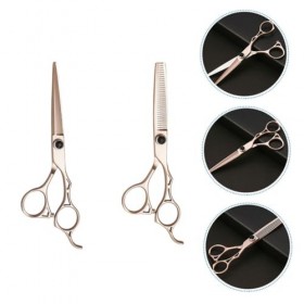 FRCOLOR 2 Pièces Ciseaux De Coiffure Poignée Ergonomique Ciseaux Design Épuré Ciseaux Ciseaux En Acier Inoxydable Ciseaux De 