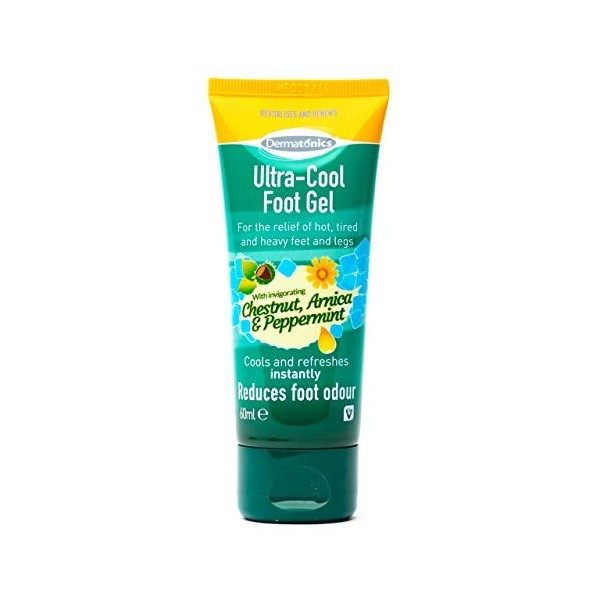 Dermatonics Ultra Cool Gel pour les pieds pour soulager les jambes et les pieds chauds, 60 ml