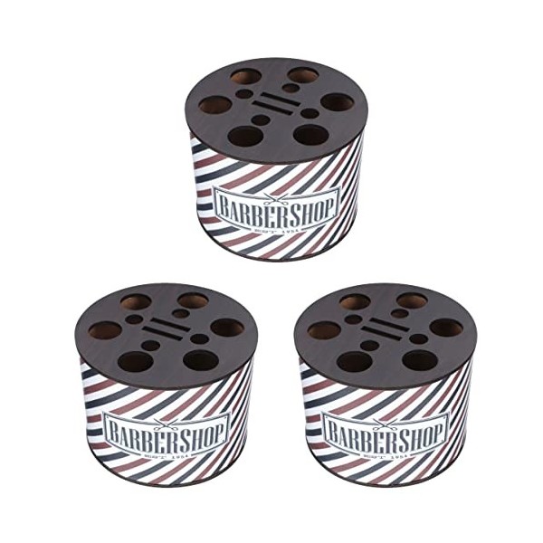 FOMIYES 2 Pièces Style Conteneur Ciseaux Clips Organisateur Table Étui Outil Coiffeur Rack en Bois Moderne Couleur Cisailleme