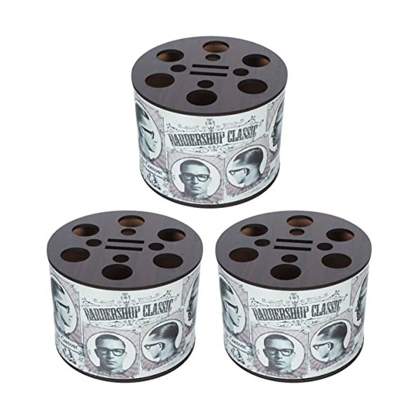 FOMIYES 2 Pièces Style Conteneur Ciseaux Clips Organisateur Table Étui Outil Coiffeur Rack en Bois Moderne Couleur Cisailleme