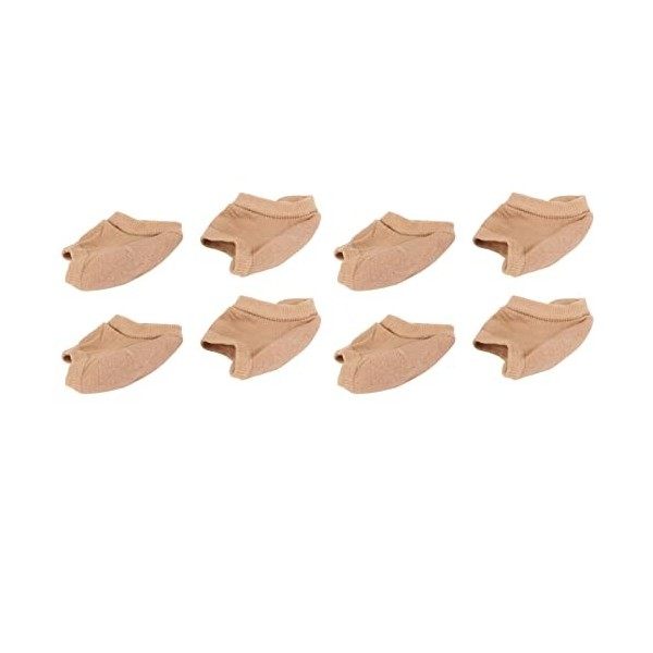 Lot de 4 paires de chaussettes en gel spa pour éviter les fissures et les frottements des pieds Couleur de peau 