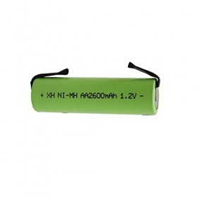 Ni-Mh 1.2V AA Batterie Rechargeable 2600mah Nimh Cell Green Shell avec Onglets De Soudage Rasoir Électrique Rasoir Brosse À D