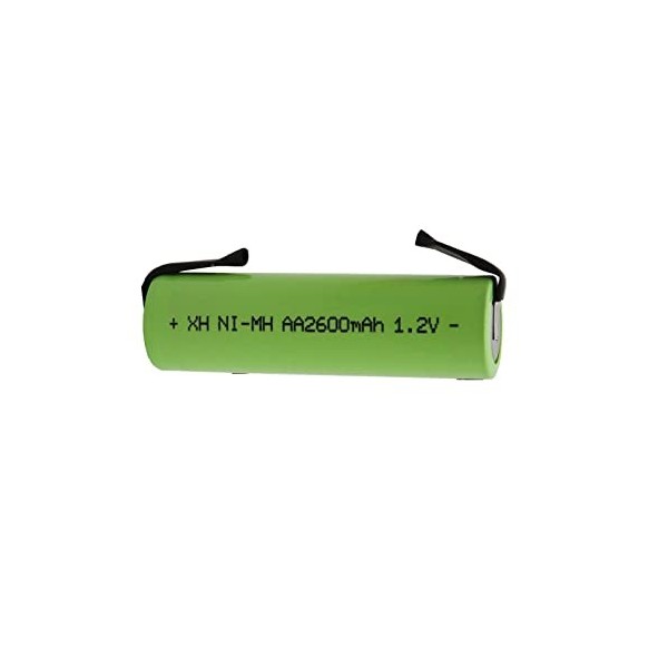 Ni-Mh 1.2V AA Batterie Rechargeable 2600mah Nimh Cell Green Shell avec Onglets De Soudage Rasoir Électrique Rasoir Brosse À D