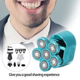 Rasoir pour hommes, 6 têtes de coupe flottantes IPX6 étanches 6 en 1 rasoirs USB rechargeables pour un usage domestique pour 