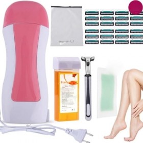 BeautyFit - Dispositif de cire 2023 PRO - Dépilateur - Épilation à rouleaux de cire - 24 lames de rasoir gratuites - Cartouch