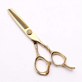 Ciseaux de coupe de cheveux, 5,5" 440C Ciseaux de coupe de couleur or Ciseaux amincissants Fournitures de coiffure Ciseaux de