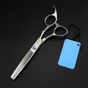 Ciseaux de coupe de cheveux, ciseaux à cheveux professionnels à tête ronde de 6 pouces coupant des ciseaux de cheveux de coif...