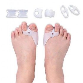 8 Pièces Correcteur DHallux Valgus, Séparateur DOrteils en Gel pour Entretoises de Gros Orteils Soulagement de la Douleur A