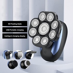 Tondeuse électrique, Rasoir électrique étanche pour Homme, 9 Têtes de Coupe Rechargeables, Tondeuse à Pain à Tête Flottante 3