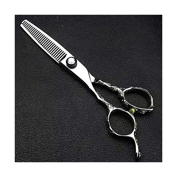 FLLXSMFC Ciseaux de coiffeur professionnels de 15,2 cm pour gaucher - Argentés