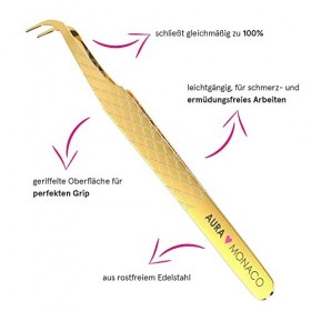 AURA Monaco Brooklyn Pince à épiler pour extensions de cils de qualité supérieure