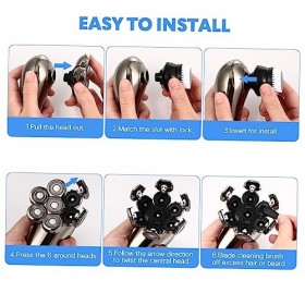 Mikinona Rasoir Électrique Rasoir Electriques Hommes Brosse Nettoyante Visage Rasoir Homme Tondeuse à Tondeuse Électrique Gel