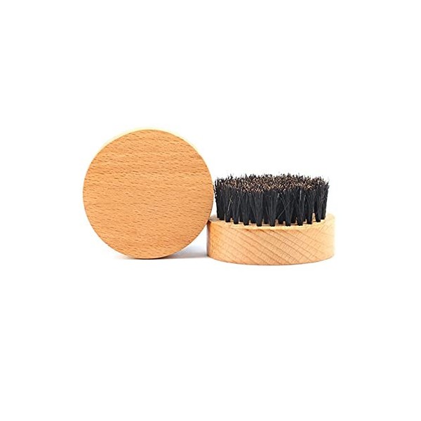 AnSafe Blaireau Lot de 2, Fait Main Mousse Savon Coiffure Brosse à Barbe Bois de hêtre Cheveux en Poils Rasage Brosser Coule