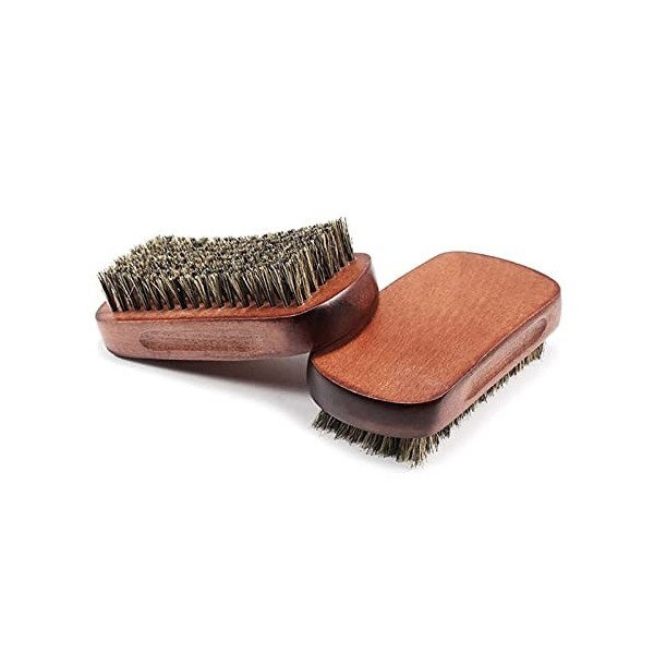 AnSafe Blaireau Lot de 2, Portable Poids léger Mousse Savon Coiffure Brosse à Barbe Fait Main Bois de hêtre Cheveux en Poils 