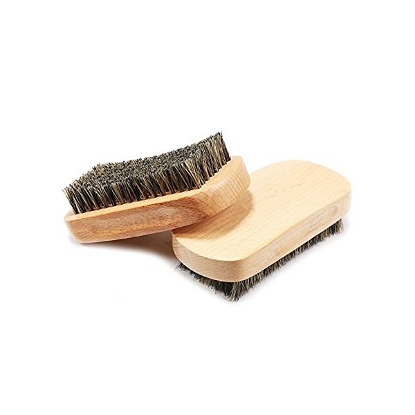 AnSafe Blaireau Lot de 2, Portable Poids léger Mousse Savon Coiffure Brosse à Barbe Fait Main Bois de hêtre Cheveux en Poils 