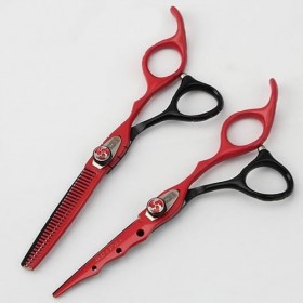 Ciseaux de coiffure ciseaux de coupe de cheveux de 6 pouces ciseaux plats ciseaux à frange ensemble doutils de coupe de chev