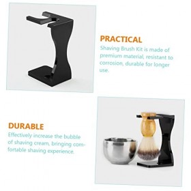 minkissy Lot de 5 ensembles de rasage pour homme et homme - Convient pour crème de rasage, barbier, blaireau de rasage et sup