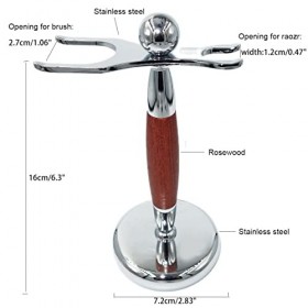 GHQYP Pratique Supports de Brosse de Rasoir pour Hommes, kit de Support de Brosse de Rasage en Acier Inoxydable en Palissandr