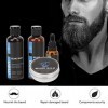 Kit de Barbe, Kit de Croissance de Barbe Hydratant Nettoyer les Follicules Pileux Soulagement Outils de Barbe avec Shampooing