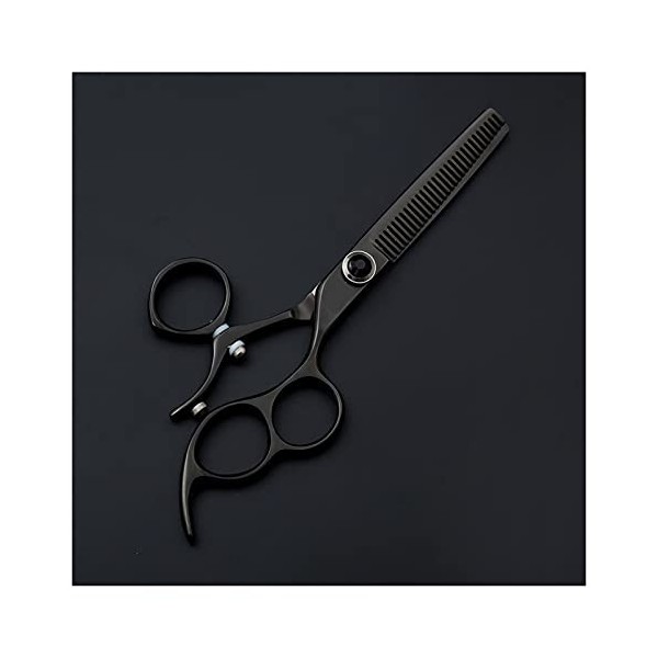 Kwent Ciseaux de Coiffure 6,0 Pouces cisailles Volantes Noires, poignée rotative Ciseaux Ciseaux de Coiffure, Ciseaux de Coif