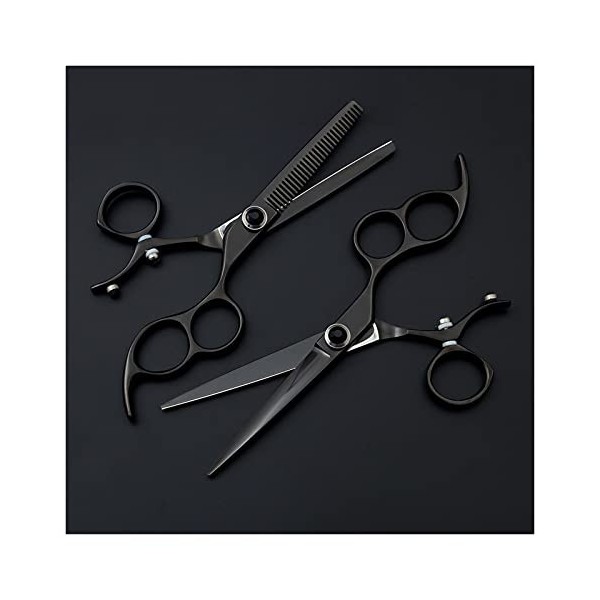 Kwent Ciseaux de Coiffure 6,0 Pouces cisailles Volantes Noires, poignée rotative Ciseaux Ciseaux de Coiffure, Ciseaux de Coif