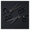 Kwent Ciseaux de Coiffure 6,0 Pouces cisailles Volantes Noires, poignée rotative Ciseaux Ciseaux de Coiffure, Ciseaux de Coif