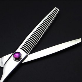 Ciseaux de coupe de cheveux, 6 pouces professionnels 440c hache incurvée dents ciseaux à cheveux barbier coupe salon de coiff...