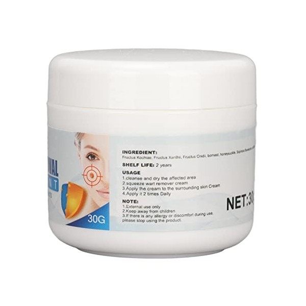 Crème Anti-verrues 30g, Répare la Peau Ingrédients Naturels Doux Facile à Absorber Crème Anti-verrues Nettoyante pour la Mais