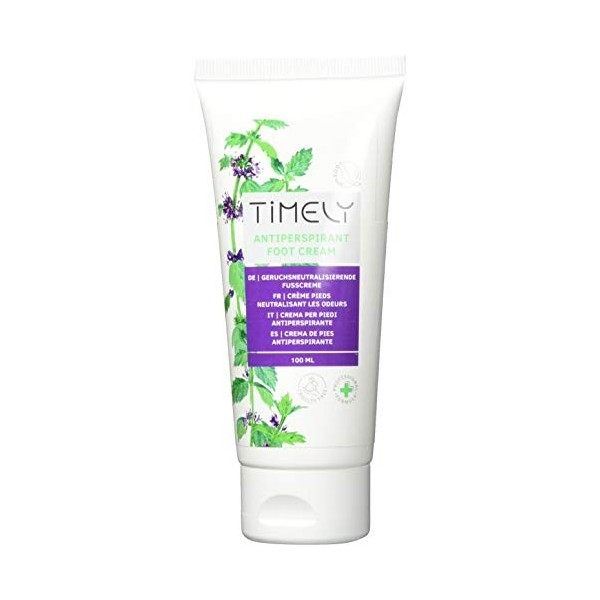 Timely - Crème rafraîchissante et anti-transpirante pour les pieds, 100 ml