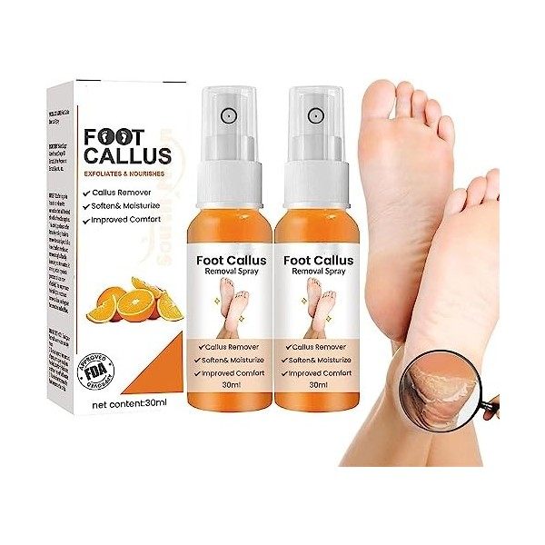 EXQST Spray Anti-callosités des Pieds, Spray adoucissant Les callosités des Pieds, Spray exfoliant pour Les Pieds, élimine Ra