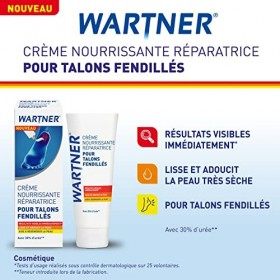WARTNER® - CRÈME NOURRISSANTE RÉPARATRICE - POUR TALONS FENDILLÉS - Résultats visibles immédiatement* - 50 mL