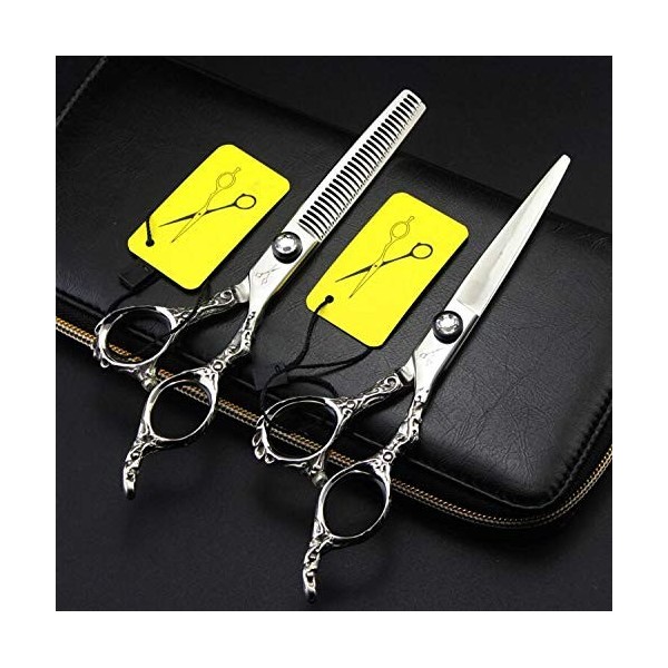 Professional 6 pouces 440C Ciseaux cheveux Set coupe salon de coiffure maquillage Salon Dilution coiffure ciseaux amincisseme