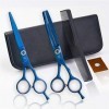 Bleu Professional Premium 5.5 Pouces Coiffeuse Ciseaux de Coiffure Set Texture Ciseaux pour Couper Les Cheveux Dilution Cisai