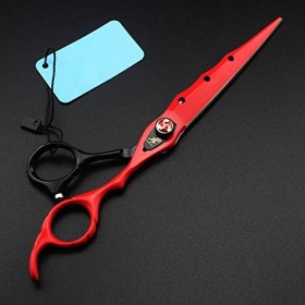 Ciseaux de Coupe de Cheveux, Professionnel 440c Acier 7 Pouces Ciseaux de Cheveux coupés Rouges Coupe de Coiffeur Coupe de Ch
