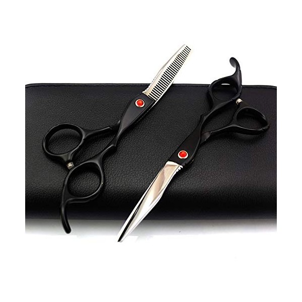 Outils de coupe des cheveux 6.0 Ensemble de ciseaux de coiffure professionnels Rose Rose, Ensemble d’outils de coiffure noir 